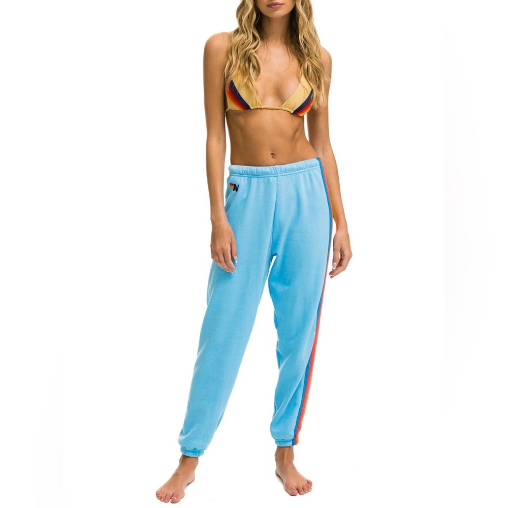 5 STRIPE SWEATPANTS - SKY // NEON RAINBOW AVIATOR NATION